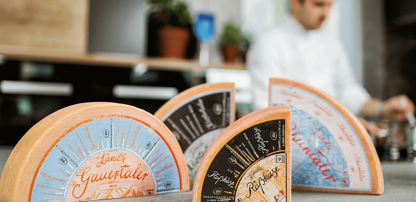 Übersicht Käse, Vorarlberg Milch Übersicht Käse, Vorarlberg Milch
