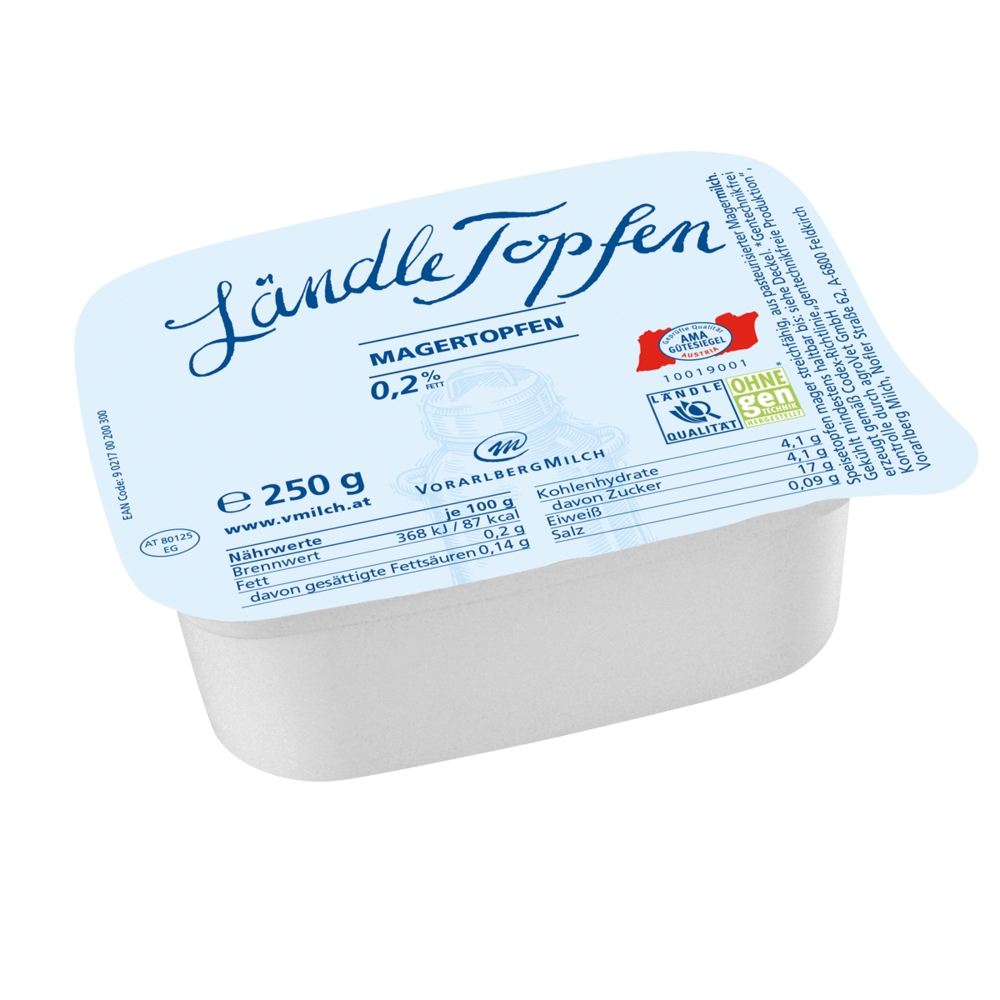 Ländle Topfen 0,2% Fett i.Tr. - Vorarlberg Milch eGen