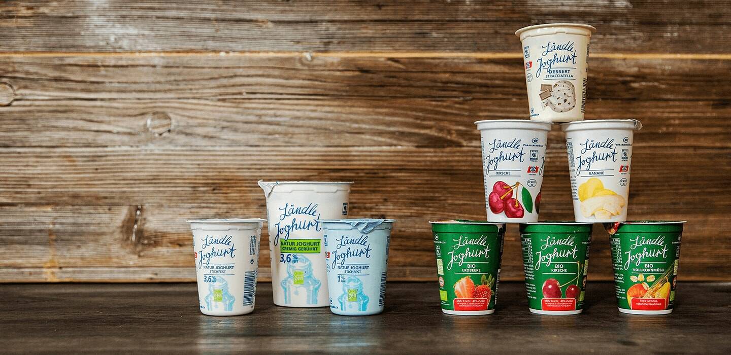 Übersicht Joghurt, Vorarlberg Milch Übersicht Joghurt, Vorarlberg Milch